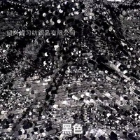 Tissu en maille gaufré écologique pour femmes, à sequins incurvés en S, pour soirée, broderie superposée 9 mm-12 mm, tricoté pour spectacle