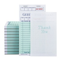 Papier offset personnalisé NCR 1 pli/2 plis/3 plis livre de contrôle des invités pour restaurants/hôtel/serveur de supermarché
