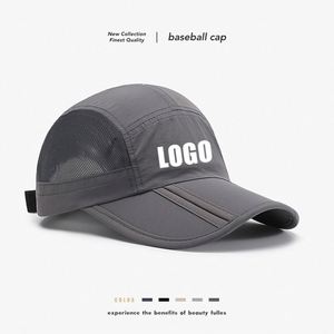 Gorra de béisbol plegable de poliéster 100% de secado rápido para verano, protección solar, para mujer, sombrero de malla liso para hombre, venta al por mayor - Product Image 1