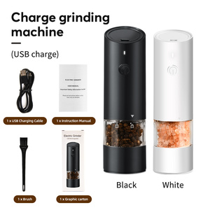 Màu Sắc Mới Có Thể Sạc Lại Điện Muối Hạt Tiêu Máy Xay <span class=keywords><strong>Set</strong></span>-USB Cáp Bao Gồm, Gia Vị Mill Shaker/Máy Xay 2-Trong-1 - Product Image 2