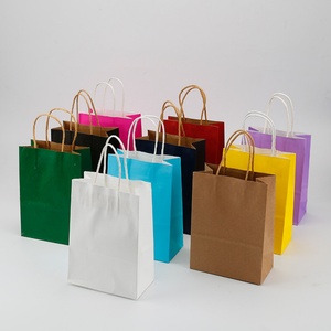Custom Printed Paperbag Takeaway Shopping White Brown Kraft Paper <b>Bag</b> With Handle - Product Image 3