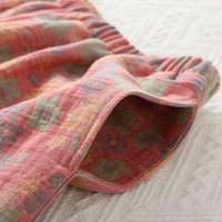 Style chinois femmes coton gaze pyjamas printemps et automne plaque boucle à l'extérieur porter des vêtements de maison