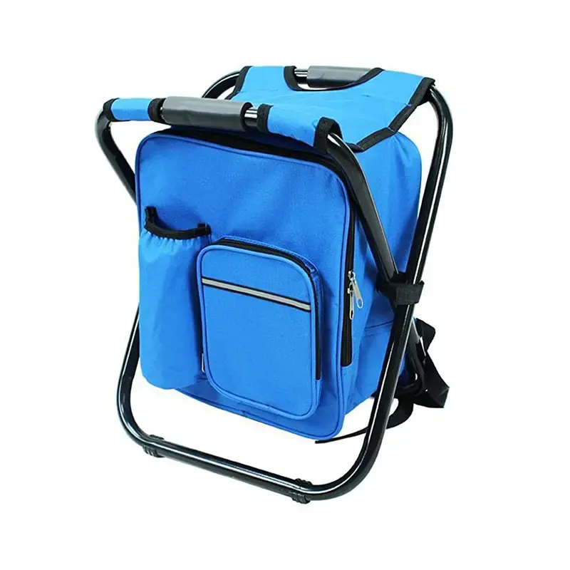 Soğutucu sırt çantası yalıtımlı soğutucu piknik çantası plaj sandalyesi katlanır tabure sandalye balıkçılık için soğutucu çanta ile 2 in 1