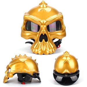 <span class=keywords><strong>Casco</strong></span> da <span class=keywords><strong>Moto</strong></span> Elegante e Unico con Design Intercambiabile a Doppio Lato, <span class=keywords><strong>Casco</strong></span> <span class=keywords><strong>Teschio</strong></span> in ABS Universale per Tutte le Stagioni - Product Image 5