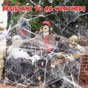 Siêu co giãn cobweb Halloween Spider webs trang trí Halloween trang trí nội thất trong nhà và ngoài trời với nhện nhỏ - Product Image 3