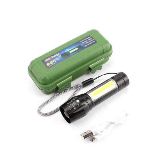 Waterproof 5W COB LED Pocket EDC Mini Aluminum Zoom Torch Light, Multi-Function Rechargeable Mini Flashlight With COB Side Light