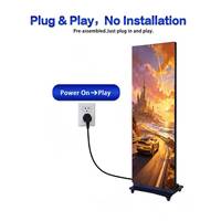 Écran LCD publicitaire plein écran HD 64/69 pouces avec support au sol pour entreprises et commerces de détail