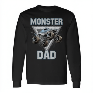 T-shirt à manches longues Monster Truck Dad pour la fête des pères 'Are My Jam' Cadeau personnalisé pour les amateurs de camions - Product Image 2