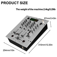 Biner DX626 Mixage DJ professionnel à 3 canaux avec console de mixage DJ audio compteur BPM