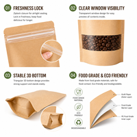 Sachets Doypack Personnalisés Imprimés Anti-Odeur avec Fermeture Ziplock en Papier Kraft pour Grains de Café et Emballage de Bonbons