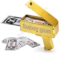 2022 nuovi giocattoli amazon pistola personalizzata metallica oro denaro pistola cromo denaro pistola a spruzzo cannone per contanti fare pioggia distributore di denaro
