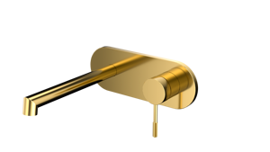 Grifo de lavabo de pared, 68203A, modelo A con engranaje giratorio, cromo/níquel cepillado/oro cepillado, monomando oculto - Product Image 3