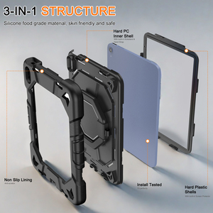 Capa para iPad 7ª, 8ª, 9ª e <span class=keywords><strong>10</strong></span>ª Geração, Capa de Silicone Rotativa 360 Graus à Prova de Choque para Crianças, para iPad <span class=keywords><strong>10</strong></span>.2 e <span class=keywords><strong>10</strong></span>.9 Polegadas - Product Image 6