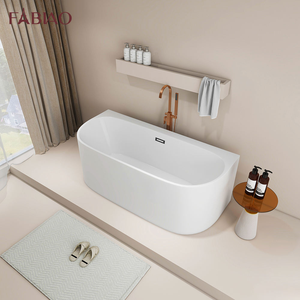 <span class=keywords><strong>Baignoire</strong></span> moderne autoportante pour adulte, à poser au mur, en acrylique, avec drain central, pour hôtel, appartement - Product Image 1