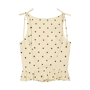 PB&ZA Mujer 2026 Verano Nueva Moda Tops sin Mangas <span class=keywords><strong>con</strong></span> Estampado de Ondas Vintage <span class=keywords><strong>con</strong></span> <span class=keywords><strong>Volantes</strong></span> Camisolas Chic para Mujer - Product Image 2
