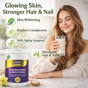 Poudre de Protéine de Lactosérum Bio Éclaircissante pour la Peau, Marque Privée, Vitamine C, Collagène Naturel Halal, Booster 500g/Bouteille, Vente en Gros OEM ODM - Product Image 1