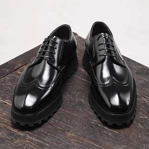 Zapatos de Vestir Formales de Negocios para Hombre, de Lujo, con Punta Cuadrada, que Aumentan la Estatura, de Cuero Otoñal, de Alta Calidad, Hechos a Mano, de Piel de Vaca, Casuales - Product Image 6