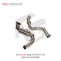 Système d'échappement en acier inoxydable ING pour Mercedes Benz A35 W177 2.0T avec performance à haut débit, épaisseur 1,5 mm