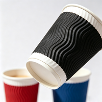 Gobelet à café en papier ondulé personnalisé SP5289 avec logo, qualité alimentaire, isolé thermiquement, jetable, double paroi, pour boissons chaudes, taille personnalisée