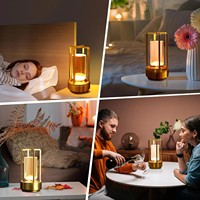 Lampe de chevet en plastique avec cristal, lampe de table LED tactile pour chambre à coucher, décoration de restaurant, lumière d'ambiance nocturne