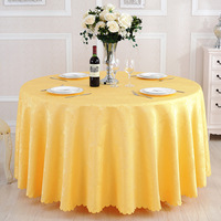Nappe ronde de luxe en jacquard fleuri, housse de table unie en polyester pour hôtel, banquet, restaurant