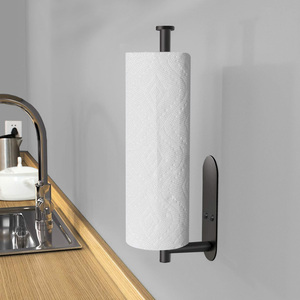 Support de rangement auto-adhésif en métal sous l'armoire, pour rouleaux de papier toilette et essuie-tout longs, idéal pour la cuisine - Product Image 4
