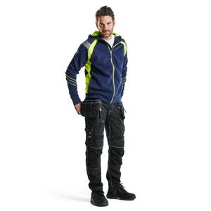 BLAKLADER - 343311588933XXL Sweat à capuche avec zip intégral Bleu marine/Jaune haute visibilité-EAN 7330509595749 HI-VIS WORKWEAR - Product Image 3