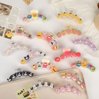 Pinza de Pelo Grande de PVC con Diseño de Tiburón de Dibujos Animados, Hecha a Mano, Linda y Popular en Internet, para Peinados de Estudiantes - Venta al por Mayor Disponible