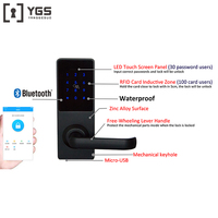 Nouvelle conception de serrure de porte électronique intelligente sans clé RFID pour chambre d'hôtel, étanche, avec système de sécurité
