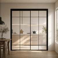 Porte coulissante en aluminium sur mesure, étanche, pour séparation de cuisine, anti-graisse, facile à nettoyer