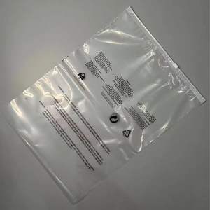 Bolsa de polietileno PE con cierre de cremallera personalizable con advertencia de asfixia, logotipo personalizado reutilizable para prendas, ropa interior, zapatos, embalaje - Product Image 2