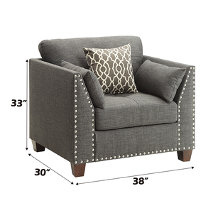 Light Charcoal Linen Modern Leisure Chair-Durable & Soft - Product Image 6