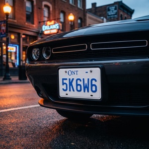 Targhe Personalizzate Uniche in Stile Ontario per Moto e Auto, Realizzate in <span class=keywords><strong>Alluminio</strong></span> Riflettente con Dettagli Blu e Bianchi - Product Image 5