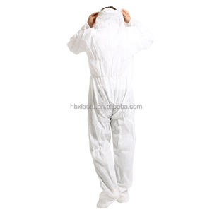 Xiaotu antistatique imperméable respirant vêtements jetables salopette industrielle <span class=keywords><strong>PP</strong></span> SMS microporeux blanc combinaison de protection - Product Image 2