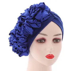 Bonés de design para mulheres, turbante africano ajustável, hijab, envoltórios, moda, branco, descoberto, flores, bonnet, venda imperdível