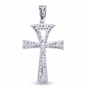 Collier pendentif hip-hop en or massif 14 carats avec croix et diamant rond taille brillant, diamant de laboratoire certifié GIA, cadeau classique unisexe - Product Image 3