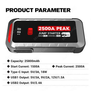 Conception avancée 25800mAh Jump Starter 2500A Courant <span class=keywords><strong>de</strong></span> crête 8 0L <span class=keywords><strong>Essence</strong></span> 8 0L <span class=keywords><strong>Diesel</strong></span> - Product Image 3