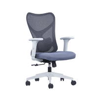 Chaise de bureau moderne avec support lombaire réglable, pivotante, en maille, avec 3 vérins à gaz et accoudoirs réglables