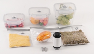 Handheld Cordless Food <b>Vacuum</b> Sealer Machine with 3 containers and 10 Zipper <b>Vacuum</b> <b>Bags</b> - Product Image 2
