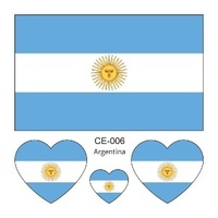 Autocollant de visage drapeau national Ricarong pour le carnaval, autocollant de tatouage temporaire pour les jeux sportifs, autocollant filigrane transfrontalier, vente en gros