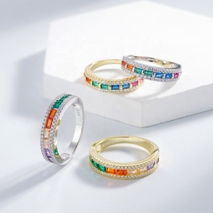 POLIVA <span class=keywords><strong>2023</strong></span> mode bagues de fiançailles personnalisées bijoux de mariage en diamant 925 bague en argent Sterling pour les femmes plaque d'or 18K - Product Image 2