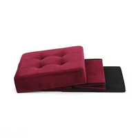 Pouf de rangement pliable en velours - Banc multifonctionnel et pouf de salon