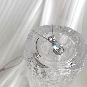 Collier pendentif Dylam Luxurious Fine Jewelry pour femmes, plaqué rhodium, argent sterling 925, cercle en forme de larme, zircone cubique 5A CZ - Product Image 5