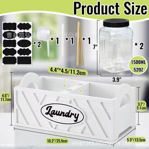 Wooden <b>laundry</b> room <b>organization</b> container, detergent dispenser container, wooden <b>laundry</b> pods, multi-functional <b>storage</b> box - Product Image 5