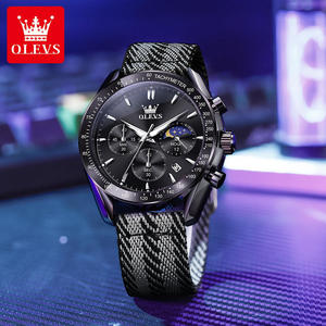   Montres pour hommes 3630, design personnalisé OEM, logo personnalisé, bracelet en nylon sport, chronographe, montre à quartz pour hommes - Product Image 2