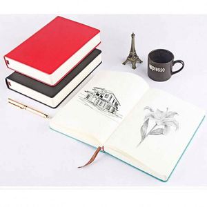 A4 A5 A6 Custom Hardcover Leather 100 Sheets Thermal Binding Blank Journal Notebook for Drawing Sketching <b>Creative</b> Work <b>Gift</b> - Product Image 3