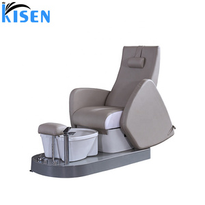 Sillón de Pedicura de Cuero Gris Moderno y Popular para Salón de Belleza y SPA, Silla Eléctrica de Masaje de Pies, Adecuada para Masajes de Pies en Salones de Belleza - Product Image 4