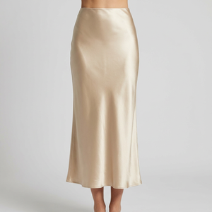 Gonna in Raso da Donna a Vita Alta con Orlo a <span class=keywords><strong>Sirena</strong></span>, Elegante Gonna Sottogonna, Gonna Lunga in Raso a Vita Alta da Donna - Product Image 1