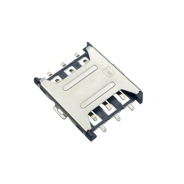 GSM Nano SIM Card Socket 6-Pin Straight Insertion 1.35mm Height for Wearable Devices External Soldering Electronic Accessory