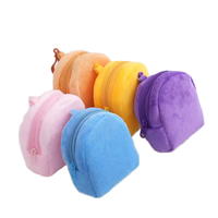 Porte-monnaie en peluche douce couleur bonbon, forme 3D, porte-clés, petits sacs tendance, sac à dos pour monnaie, portefeuille anti-perte, pendentif, portefeuille en peluche
